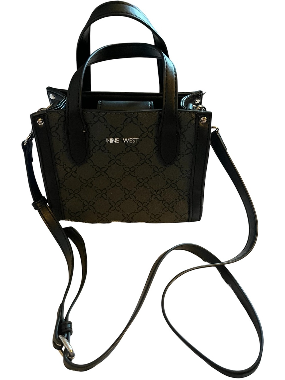 Nine West Black Embossed Logo Tote